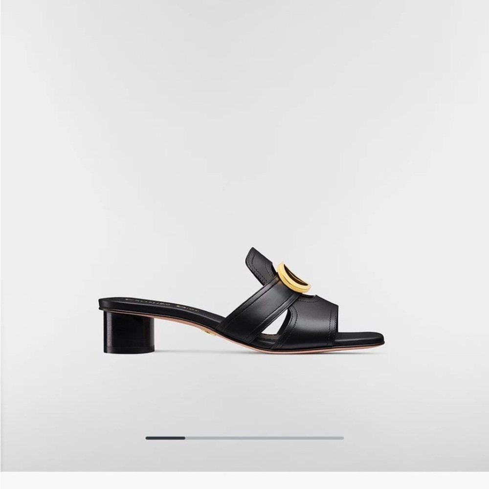 Dior Black Sandals with Gold Accents - Picture 3 of 15